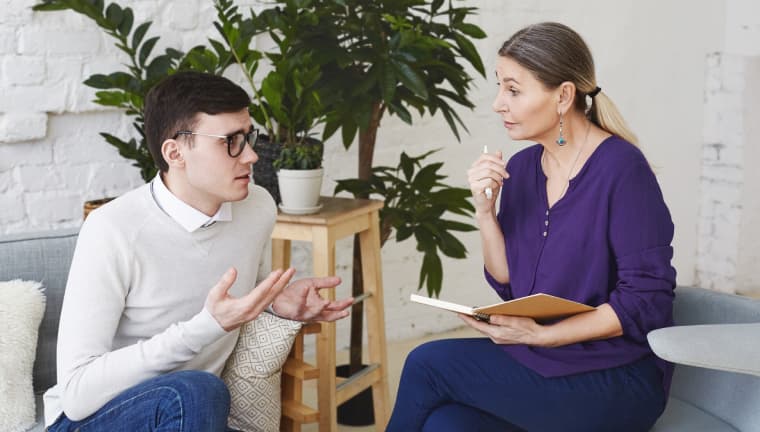 A therapist and patient in a session